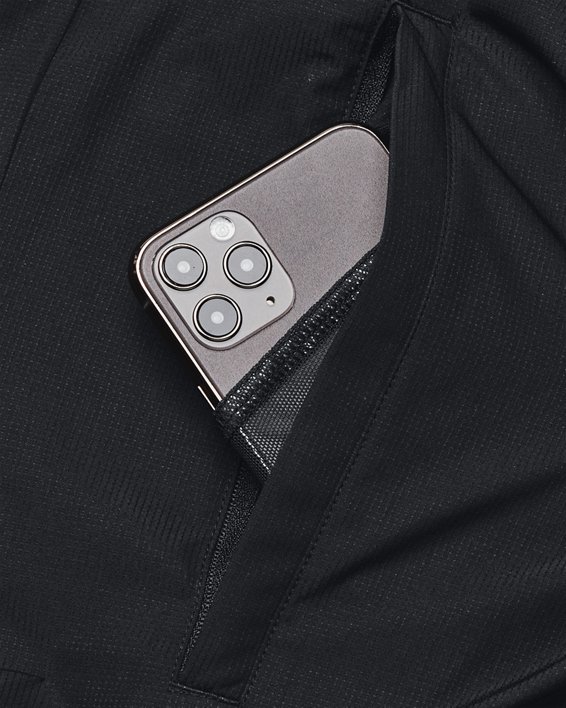 Men's UA Launch Hooded Jacket in Black image number 8